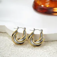 1 Pair Geometric Classic Style Commute Copper Mixed Metal Plating Earrings Ear Studs main image 5