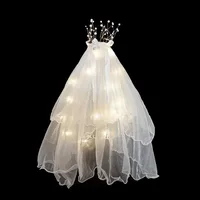 Girl'S Crown Bow Knot Sweet Gauze Birdcage Veils sku image 3