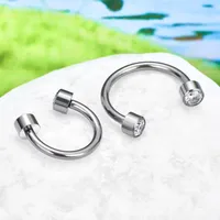 1 Pièce Alliage De Titane Punk Style Moderne Style Classique Tige En Forme De C Tige Incurvée Zircon Incruster Boucles D'Oreilles Sourcils Boucles D'Oreilles Cartilage Piercing Au Nez main image 4