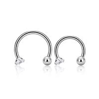 1 Piece Titanium Alloy Punk Modern Style Classic Style C Rod Curved Rod Zircon Inlay Eyebrow Studs Ear Cartilage Rings & Studs Nose Ring main image 4
