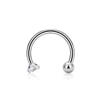 1 Piece Titanium Alloy Punk Modern Style Classic Style C Rod Curved Rod Zircon Inlay Eyebrow Studs Ear Cartilage Rings & Studs Nose Ring main image 5