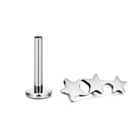 1 Piece Titanium Alloy Punk Modern Style Classic Style Pentagram Snake-Shaped Pentagram Snake-Shaped Lip Rings Ear Cartilage Rings & Studs main image 6