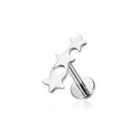 1 Piece Titanium Alloy Punk Modern Style Classic Style Pentagram Snake-Shaped Pentagram Snake-Shaped Lip Rings Ear Cartilage Rings & Studs main image 4