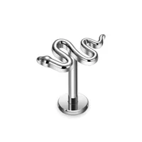 1 Pieza Aleación De Titanio Punk Estilo Moderno Estilo Clásico Pentagrama En Forma De Serpiente Pentagrama En Forma De Serpiente Anillos De Labios Piercing De La Oreja main image 5