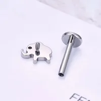 1 Pieza Aleación De Titanio Punk Estilo Moderno Estilo Clásico Animal Elefante Pulpo Brillante Anillos De Labios Piercing De La Oreja main image 3