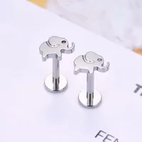 1 Pieza Aleación De Titanio Punk Estilo Moderno Estilo Clásico Animal Elefante Pulpo Brillante Anillos De Labios Piercing De La Oreja main image 6