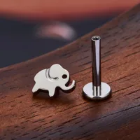 1 Pieza Aleación De Titanio Punk Estilo Moderno Estilo Clásico Animal Elefante Pulpo Brillante Anillos De Labios Piercing De La Oreja main image 2