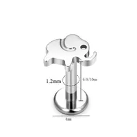 1 Piece Titanium Alloy Punk Modern Style Classic Style Animal Elephant Octopus Glossy Lip Rings Ear Cartilage Rings & Studs main image 10