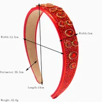 Femmes Bande De Cheveux Rond Rétro Style Moderne Cristal Artificiel Chiffon Diamant Bande De Cheveux main image 2