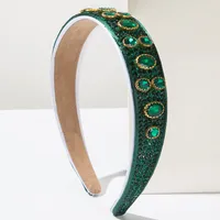 Femmes Bande De Cheveux Rond Rétro Style Moderne Cristal Artificiel Chiffon Diamant Bande De Cheveux main image 3