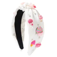 Femmes Sucette Classique Style Classique Chiffon Perle Bande De Cheveux main image 5