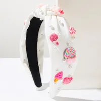 Women's Lollipop Classical Classic Style Cloth Pearl Hair Band sku image 3