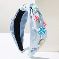 Women's Lollipop Classical Classic Style Cloth Pearl Hair Band sku image 1
