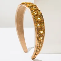 Women's Hair Band Round Retro Modern Style Artificial Crystal Cloth Diamond Hair Band sku image 2
