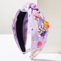 Women's Lollipop Classical Classic Style Cloth Pearl Hair Band sku image 2