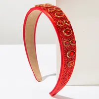 Women's Hair Band Round Retro Modern Style Artificial Crystal Cloth Diamond Hair Band sku image 4