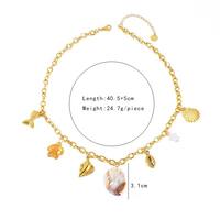 Étoile De Mer Conque Dauphin Décontractée Vacances Acier Inoxydable 304 Collier Multi-breloques Fermeture À Boucle De Type Homard main image 2