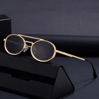 Round Frame Vacation Punk Pc Gradient Tinted Lenses Full Frame Men's Sunglasses main image 1