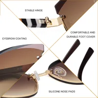 Cat Eye Geometric Pc Frameless Women's Sunglasses main image 4