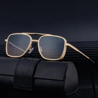 Square Vacation Simple Style Pc Gradient Tinted Lenses Full Frame Men's Sunglasses main image 3