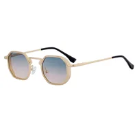 Square Hip-Hop Vacation Pc Gradient Tinted Lenses Full Frame Men's Sunglasses sku image 1