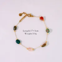 Elegant Lady Simple Style Natural Stone Titanium Steel Geometric Plating Women's Jewelry Set sku image 2