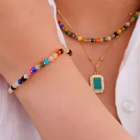 Elegante Señora Estilo Simple Piedra Natural Acero Titanio Geométrico Enchapado Mujeres Conjunto De Joyas main image 3