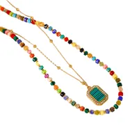 Elegante Señora Estilo Simple Piedra Natural Acero Titanio Geométrico Enchapado Mujeres Conjunto De Joyas main image 5