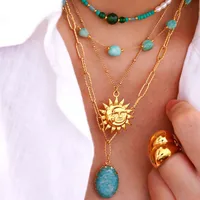 Vintage Style Simple Style Natural Stone Titanium Steel Geometric Women's Jewelry Set main image 1