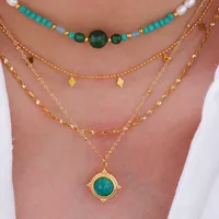 Geometric Simple Style Classic Style Natural Stone Titanium Steel Necklace Wholesale main image 3