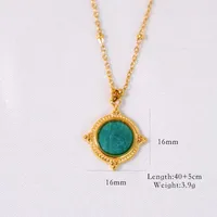 Geometric Simple Style Classic Style Natural Stone Titanium Steel Necklace Wholesale main image 2