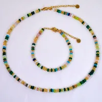 Simple Style Beaded Titanium Steel Geometric Women's Bracelets Necklace main image 4