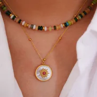 Estilo Simple Con Cuentas Acero Titanio Geométrico Mujeres Pulsera Collar main image 5