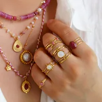 Style Simple Style Classique La Pierre Naturelle Acier Au Titane Géométrique Femmes Ensemble De Bijoux main image 4