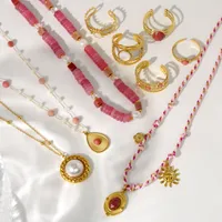 Estilo Simple Estilo Clásico Piedra Natural Acero Titanio Geométrico Mujeres Conjunto De Joyas main image 2