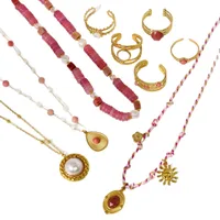 Style Simple Style Classique La Pierre Naturelle Acier Au Titane Géométrique Femmes Ensemble De Bijoux main image 5