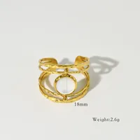 Retro Classic Style Natural Stone Titanium Steel Geometric Women's Rings Necklace sku image 3