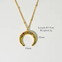 Retro Classic Style Natural Stone Titanium Steel Geometric Women's Rings Necklace sku image 8