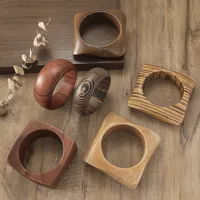 Geometric Retro Classic Style Wood Bangle Wholesale main image 1