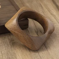 Geometric Retro Classic Style Wood Bangle Wholesale sku image 8