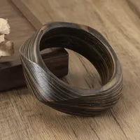 Geometric Retro Classic Style Wood Bangle Wholesale sku image 5