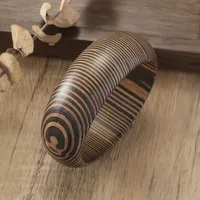 Geometric Retro Classic Style Wood Bangle Wholesale main image 3