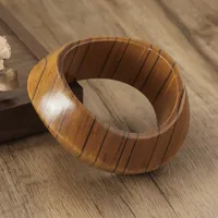 Geometric Retro Classic Style Wood Bangle Wholesale sku image 9