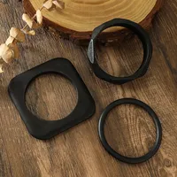Solid Color Retro Classic Style Wood Bangle Wholesale sku image 4