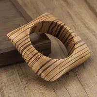Geometric Retro Classic Style Wood Bangle Wholesale main image 4