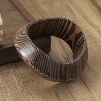 Geometric Retro Classic Style Wood Bangle Wholesale sku image 7