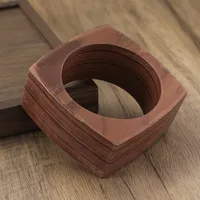 Geometric Retro Classic Style Wood Bangle Wholesale main image 5