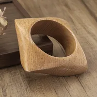 Geometric Retro Classic Style Wood Bangle Wholesale sku image 11