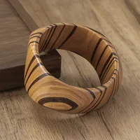 Geometric Retro Classic Style Wood Bangle Wholesale sku image 4