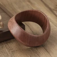 Geometric Retro Classic Style Wood Bangle Wholesale sku image 6